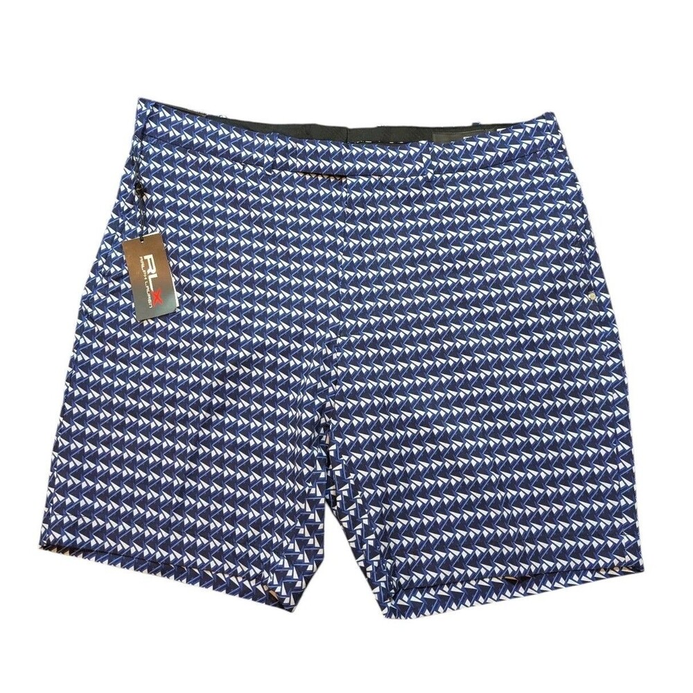 RLX Ralph Lauren Tailored Fit Stretch Poplin Golf Shorts Navy Sailboat Men’s 38
